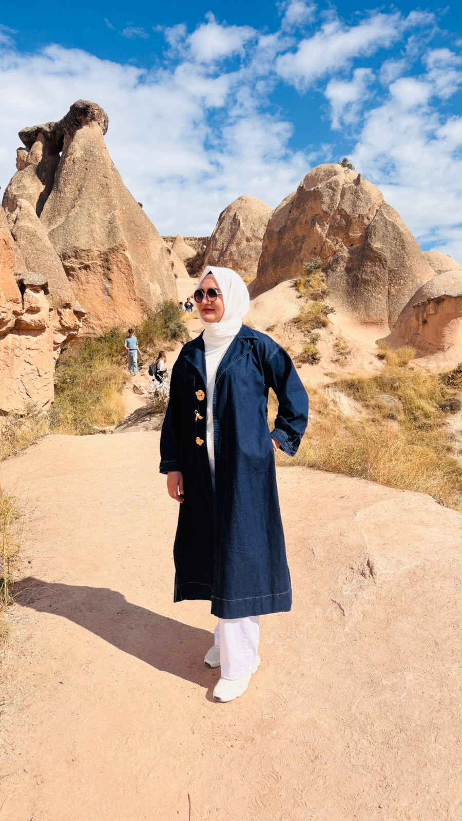 Lacivert Kemerli Tokalı Kot Kap